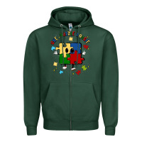 Sports Green one puzzle bougie Zipper Hoodie - MaliasSmallBusiness
