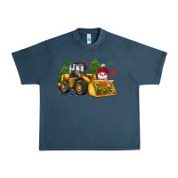 Midnight Navy christmas bulldozer snowman Urban Heavy Tee - JahusDesignShop