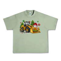 Oil Green christmas bulldozer snowman Urban Heavy Tee - JahusDesignShop