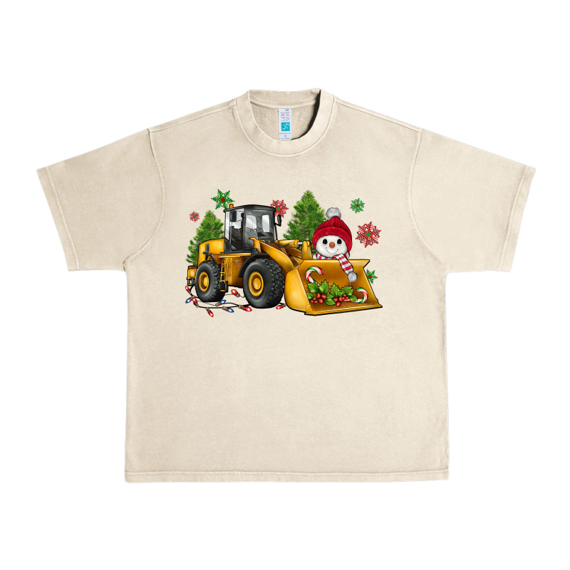 Christmas Bulldozer Snowman Urban Heavy Tee by JahusDesignShop | Teevron