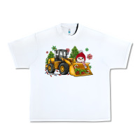 White christmas bulldozer snowman Urban Heavy Tee - JahusDesignShop