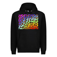 Black leopard background rainbow 3200x2400 Premium Hoodie - AdoDesignShop