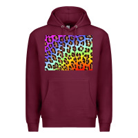 Burgundy leopard background rainbow 3200x2400 Premium Hoodie - AdoDesignShop