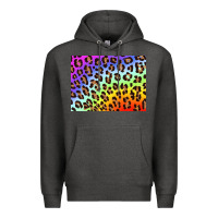 Charcoal Heather leopard background rainbow 3200x2400 Premium Hoodie - AdoDesignShop
