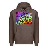 Coffee leopard background rainbow 3200x2400 Premium Hoodie - AdoDesignShop