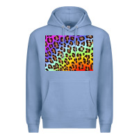 Colony Blue leopard background rainbow 3200x2400 Premium Hoodie - AdoDesignShop