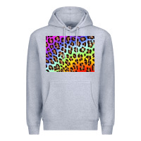 Heather Grey leopard background rainbow 3200x2400 Premium Hoodie - AdoDesignShop
