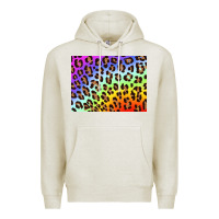 Oatmeal Heather leopard background rainbow 3200x2400 Premium Hoodie - AdoDesignShop