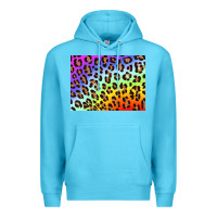 Ocean Blue leopard background rainbow 3200x2400 Premium Hoodie - AdoDesignShop