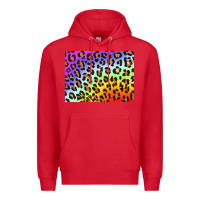 Red leopard background rainbow 3200x2400 Premium Hoodie - AdoDesignShop