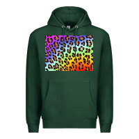 Sports Green leopard background rainbow 3200x2400 Premium Hoodie - AdoDesignShop