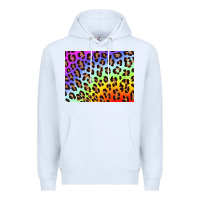 White leopard background rainbow 3200x2400 Premium Hoodie - AdoDesignShop