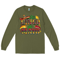Army Green cinco de mayo with pepper and sombrero Long Sleeve Tee - Artiststas