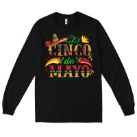 Black cinco de mayo with pepper and sombrero Long Sleeve Tee - Artiststas