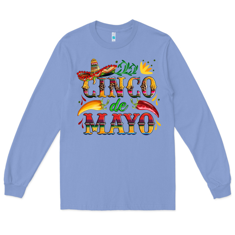 Cinco De Mayo With Pepper And Sombrero Long Sleeve Tee by Artiststas | Teevron