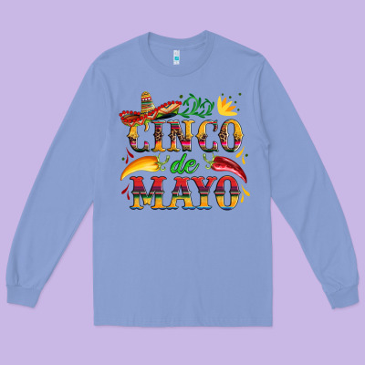 Cinco De Mayo With Pepper And Sombrero Long Sleeve Tee Designed By Artiststas