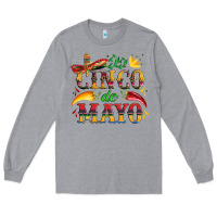 Heather Grey cinco de mayo with pepper and sombrero Long Sleeve Tee - Artiststas