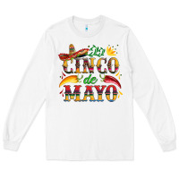 White cinco de mayo with pepper and sombrero Long Sleeve Tee - Artiststas
