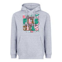Heather Grey slingin' pills to pay the bills Heavyweight Hoodie - MaliasSmallBusiness