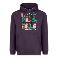 Plum slingin' pills to pay the bills Heavyweight Hoodie - MaliasSmallBusiness