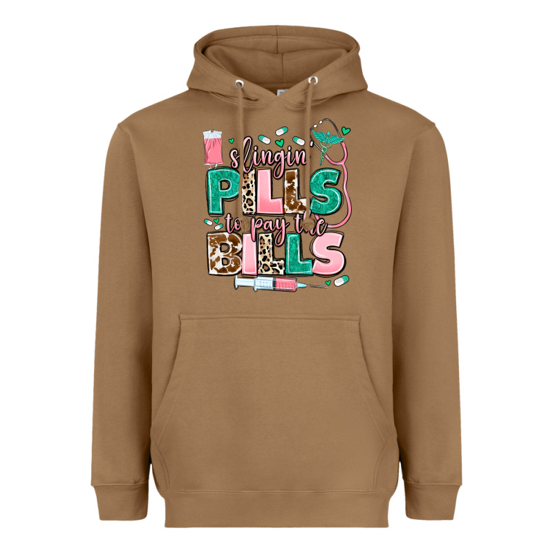 Slingin' Pills To Pay The Bills Heavyweight Hoodie by MaliasSmallBusiness | Teevron