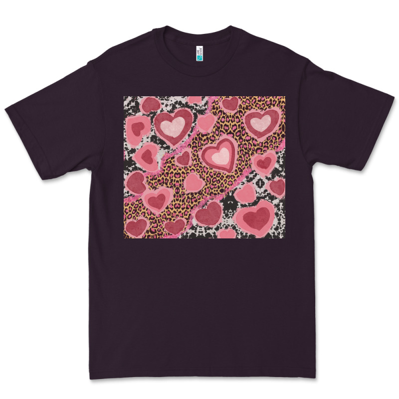 Valentines Day Hearts With Leopard And Cowhide Premium Tee by RanaPortraitStore | Teevron