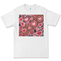 White valentines day hearts with leopard and cowhide Premium Tee - RanaPortraitStore