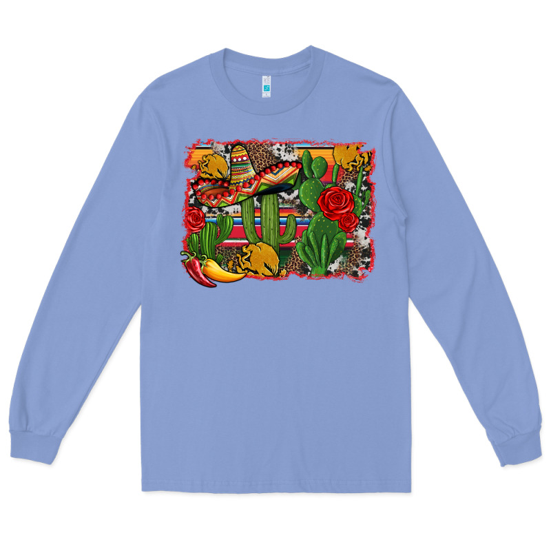 Mexican Cacti Background Long Sleeve Tee by Artiststas | Teevron