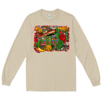 Mushroom mexican cacti background Long Sleeve Tee - Artiststas