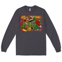Smoke mexican cacti background Long Sleeve Tee - Artiststas