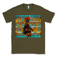 Army Green doberman with western background Classic Tee - Artiststas