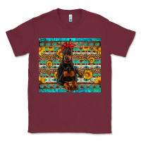 Burgundy doberman with western background Classic Tee - Artiststas