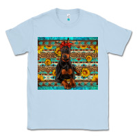 Dusty Blue doberman with western background Classic Tee - Artiststas