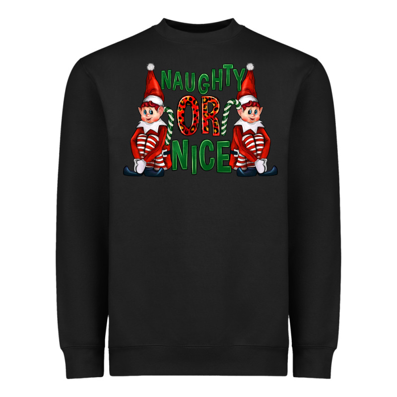 Naughty Or Nice Christmas Elfs Heavyweight Sweatshirt by FaDigitalArtStudio | Teevron
