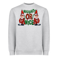 Heather Grey Naughty or nice christmas elfs Heavyweight Sweatshirt - FaDigitalArtStudio