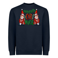 Navy Naughty or nice christmas elfs Heavyweight Sweatshirt - FaDigitalArtStudio