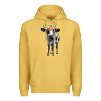 Antique Gold holstein cow floral wreath Premium Hoodie - BarkalooDesign