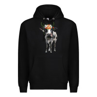 Black holstein cow floral wreath Premium Hoodie - BarkalooDesign