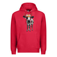 Cardinal holstein cow floral wreath Premium Hoodie - BarkalooDesign