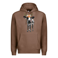 Chestnut holstein cow floral wreath Premium Hoodie - BarkalooDesign