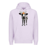 Lilac holstein cow floral wreath Premium Hoodie - BarkalooDesign