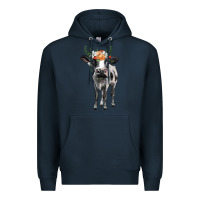 Navy holstein cow floral wreath Premium Hoodie - BarkalooDesign