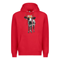 Red holstein cow floral wreath Premium Hoodie - BarkalooDesign