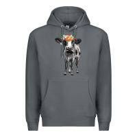Rock holstein cow floral wreath Premium Hoodie - BarkalooDesign