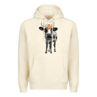 Sandshell holstein cow floral wreath Premium Hoodie - BarkalooDesign