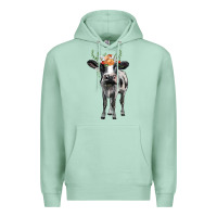 Seafoam holstein cow floral wreath Premium Hoodie - BarkalooDesign