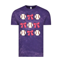 Cloud Purple baseball coquette bow Vintage Tee - JahusDesignShop
