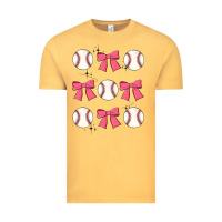 Vintage Mustard baseball coquette bow Vintage Tee - JahusDesignShop