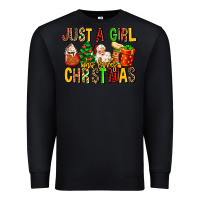 Black just a girl who loves christmas Premium Sweatshirt - MaliasSmallBusiness