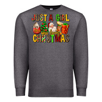 Charcoal Heather just a girl who loves christmas Premium Sweatshirt - MaliasSmallBusiness